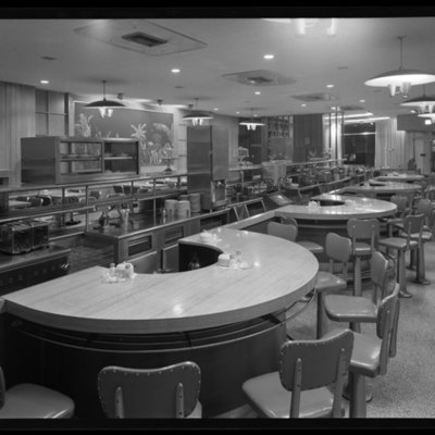 Hot Shoppes dining room interior lunch counter 1 [51552-18]