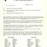 League of Women Voters of the United States memo on the Voting Rights Act extension of 1982
