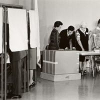 First Lady, Patricia Nixon and President Richard M. Nixon vote in the 1972 Election