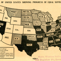 Map of United States showing progress of equal suffrage
